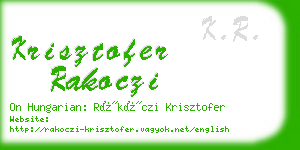 krisztofer rakoczi business card